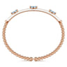Enamel - 14K Rose Gold Bujukan Blue Topaz Split Bangle with White Enamel