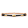 Enamel - 14K Rose Gold Bujukan Citrine Split Bangle with Black Enamel