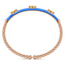 Enamel - 14K Rose Gold Bujukan Citrine Split Bangle with Blue Enamel