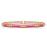 Enamel - 14K Rose Gold Bujukan Citrine Split Bangle with Fuchsia Enamel