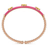 Enamel - 14K Rose Gold Bujukan Citrine Split Bangle with Fuchsia Enamel