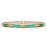 Enamel - 14K Rose Gold Bujukan Citrine Split Bangle with Mint Green Enamel