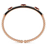Enamel - 14K Rose Gold Bujukan Garnet Split Bangle with Black Enamel
