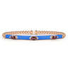 Enamel - 14K Rose Gold Bujukan Garnet Split Bangle with Blue Enamel