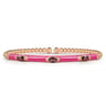 Enamel - 14K Rose Gold Bujukan Garnet Split Bangle with Fuchsia Enamel