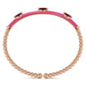 Enamel - 14K Rose Gold Bujukan Garnet Split Bangle with Fuchsia Enamel