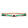 Enamel - 14K Rose Gold Bujukan Garnet Split Bangle with Mint Green Enamel