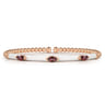 Enamel - 14K Rose Gold Bujukan Garnet Split Bangle with White Enamel