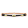 Enamel - 14K Rose Gold Bujukan Peridot Split Bangle with Black Enamel