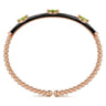Enamel - 14K Rose Gold Bujukan Peridot Split Bangle with Black Enamel