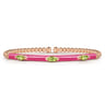 Enamel - 14K Rose Gold Bujukan Peridot Split Bangle with Fuchsia Enamel