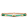 Enamel - 14K Rose Gold Bujukan Peridot Split Bangle with Mint Green Enamel