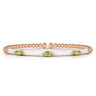Enamel - 14K Rose Gold Bujukan Peridot Split Bangle with White Enamel
