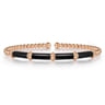 Enamel - 14K Rose Gold Bujukan and Bar Split Bangle with Black Enamel