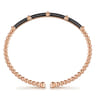 Enamel - 14K Rose Gold Bujukan and Bar Split Bangle with Black Enamel