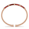 Enamel - 14K Rose Gold Bujukan and Bar Split Bangle with Chrome Red Enamel