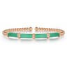 Enamel - 14K Rose Gold Bujukan and Bar Split Bangle with Mint Green Enamel