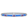 Enamel - 14K White Gold Bujukan Amethyst Split Bangle with Blue Enamel