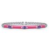 Enamel - 14K White Gold Bujukan Amethyst Split Bangle with Fuchsia Enamel