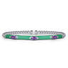 Enamel - 14K White Gold Bujukan Amethyst Split Bangle with Mint Green Enamel