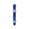 Enamel - 14K White Gold Bujukan Bar Split Stackable with Chrome Blue Enamel