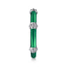 Enamel - 14K White Gold Bujukan Bar Split Stackable with Chrome Green Enamel