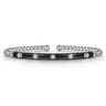 Enamel - 14K White Gold Bujukan Beads and Diamond Split Bangle with Black Enamel - 0.15 ct
