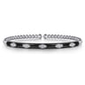 Enamel - 14K White Gold Bujukan Beads and Diamond Split Bangle with Black Enamel - 0.1 ct