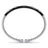 Enamel - 14K White Gold Bujukan Beads and Diamond Split Bangle with Black Enamel - 0.1 ct
