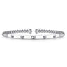 Enamel - 14K White Gold Bujukan Beads and Pyramid Split Bangle with White Enamel
