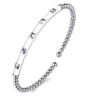 Enamel - 14K White Gold Bujukan Beads and Pyramid Split Bangle with White Enamel