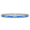 Enamel - 14K White Gold Bujukan Blue Topaz Split Bangle with Blue Enamel