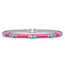 Enamel - 14K White Gold Bujukan Blue Topaz Split Bangle with Fuchsia Enamel