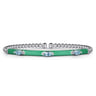 Enamel - 14K White Gold Bujukan Blue Topaz Split Bangle with Mint Green Enamel