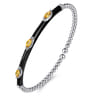 Enamel - 14K White Gold Bujukan Citrine Split Bangle with Black Enamel