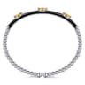 Enamel - 14K White Gold Bujukan Citrine Split Bangle with Black Enamel
