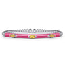 Enamel - 14K White Gold Bujukan Citrine Split Bangle with Fuchsia Enamel