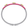 Enamel - 14K White Gold Bujukan Citrine Split Bangle with Fuchsia Enamel