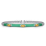 Enamel - 14K White Gold Bujukan Citrine Split Bangle with Mint Green Enamel