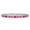 Enamel - 14K White Gold Bujukan Garnet Split Bangle with Fuchsia Enamel