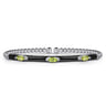 Enamel - 14K White Gold Bujukan Peridot Split Bangle with Black Enamel