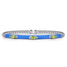 Enamel - 14K White Gold Bujukan Peridot Split Bangle with Blue Enamel