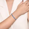 Enamel - 14K White Gold Bujukan Peridot Split Bangle with Blue Enamel