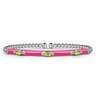 Enamel - 14K White Gold Bujukan Peridot Split Bangle with Fuchsia Enamel