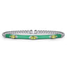 Enamel - 14K White Gold Bujukan Peridot Split Bangle with Mint Green Enamel