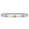 Enamel - 14K White Gold Bujukan Peridot Split Bangle with White Enamel