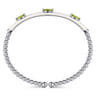 Enamel - 14K White Gold Bujukan Peridot Split Bangle with White Enamel