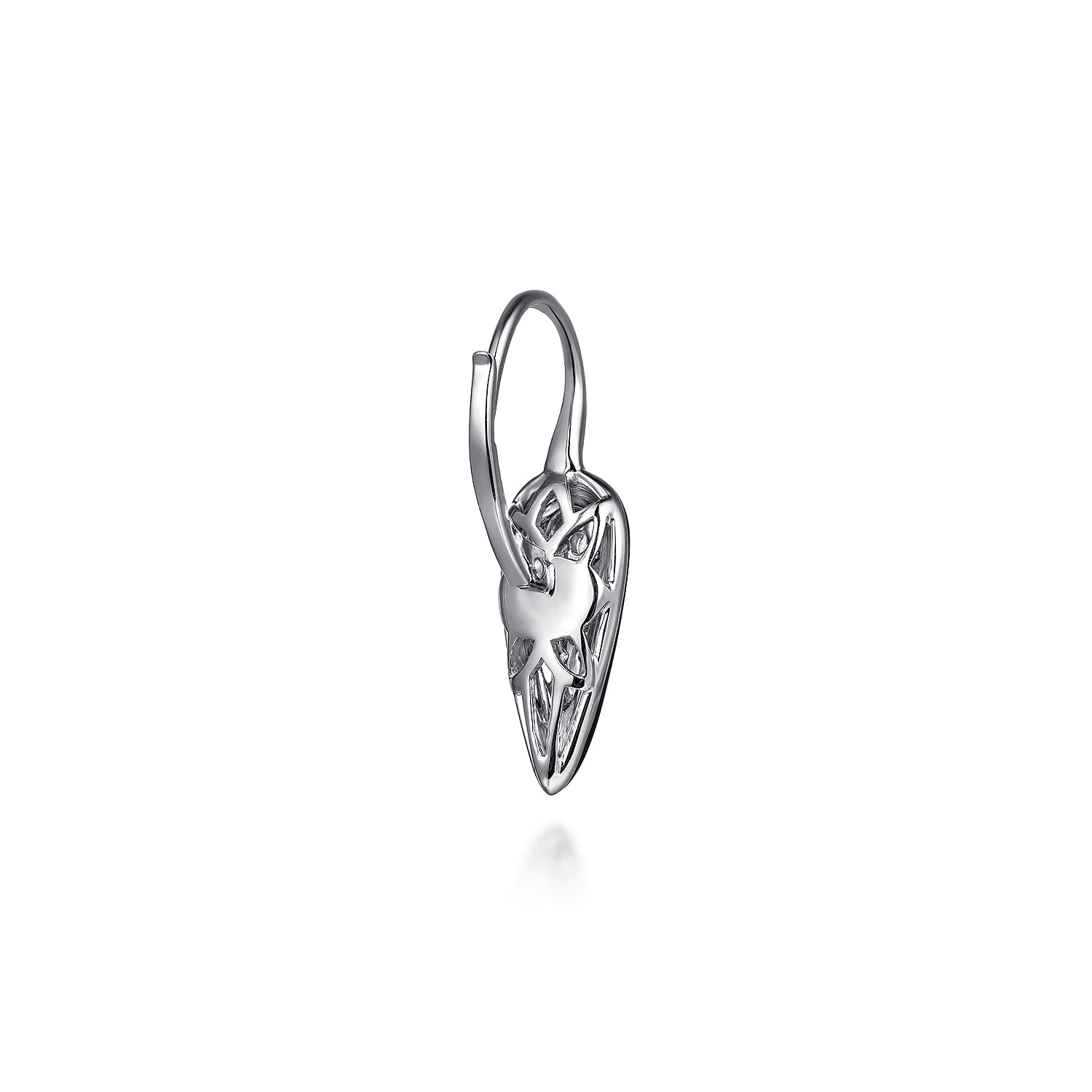 Enamel - 14K White Gold Diamond Drop Earrings with Black Enamel - 0.14 ct - Shot 2