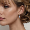 Enamel - 14K White Gold Diamond Drop Earrings with Black Enamel - 0.14 ct