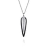 Enamel - 14K White Gold Graduating Diamond Pendant Necklace with Black Enamel - 0.5 ct